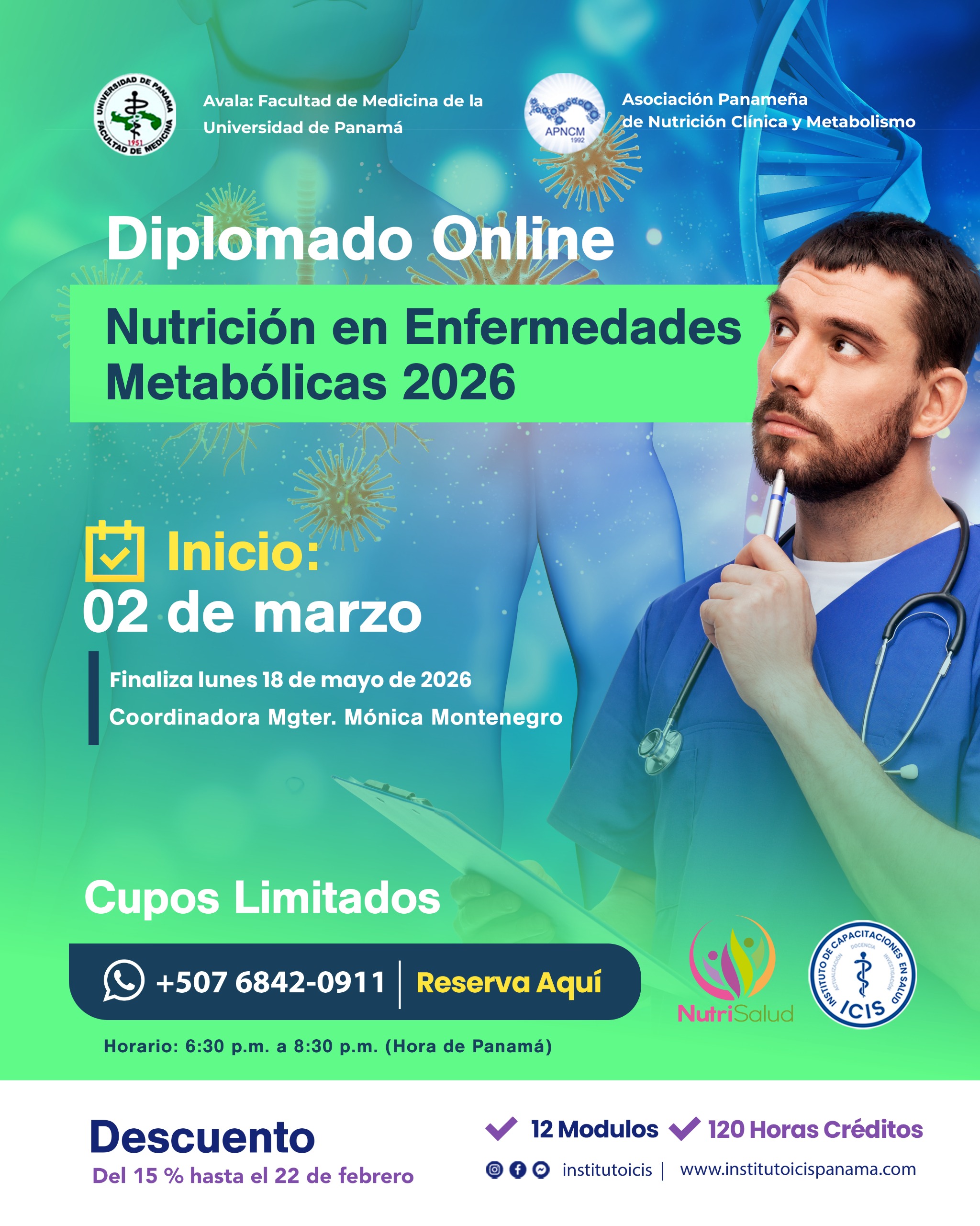 DIPLOMADO DE NUTRICIÓN EN ENFERMEDADES METABÓLICAS MARZO 2026